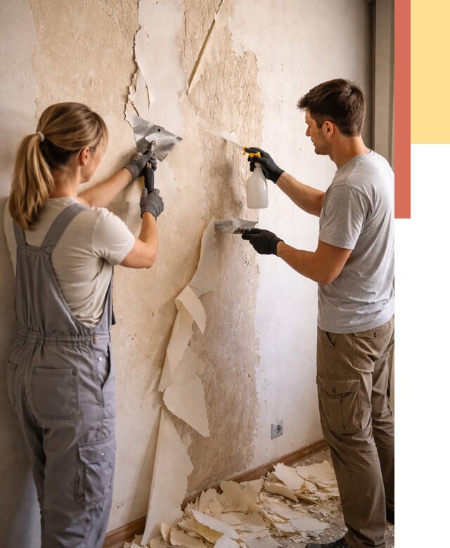 Снятие старых обоев в Сергиевом Посаде от 5373 руб. под ключ недорого | ОТДЕЛОЧНИК-Сгп