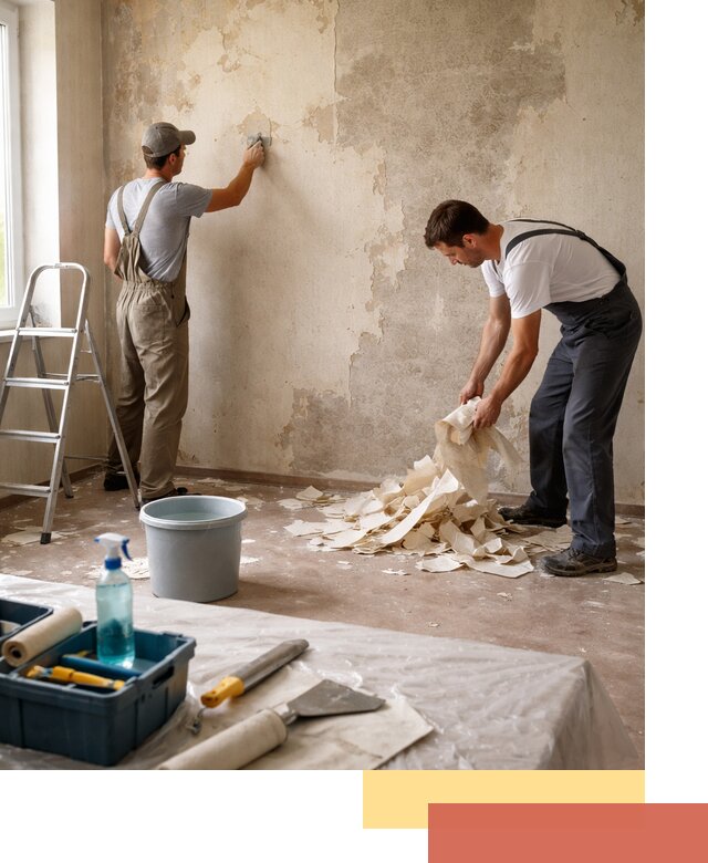 Снятие старых обоев в Сергиевом Посаде быстро и качественно