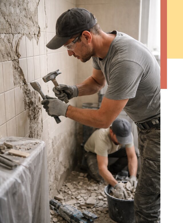 Демонтаж плитки со стен в Сергиевом Посаде от 870 руб. — быстро и недорого | ОТДЕЛОЧНИК-Сгп