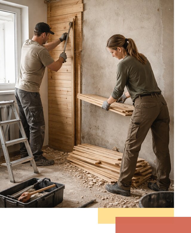 Демонтаж вагонки со стен в Сергиевом Посаде — профессиональный демонтаж