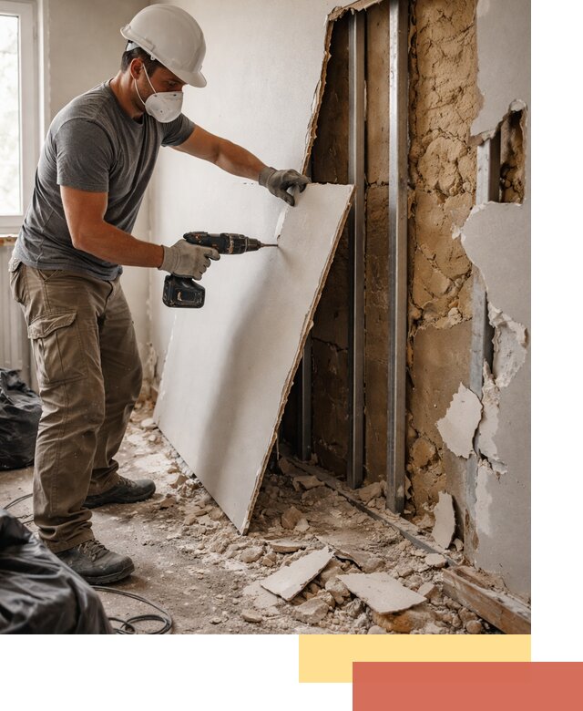 Демонтаж гипсокартона со стен в Сергиевом Посаде качественно и быстро