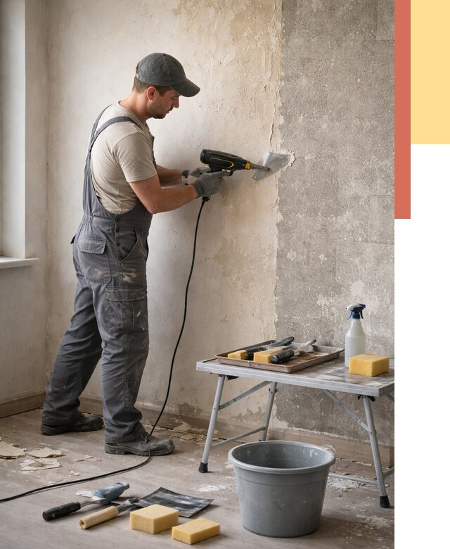 Очистка стен от клея в Сергиевом Посаде от 1893 руб. — снятие и удаление клея со стен | ОТДЕЛОЧНИК-Сгп