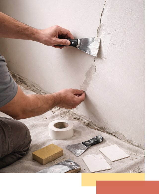 Заделка трещин и сколов в стенах и потолках в Сергиевом Посаде