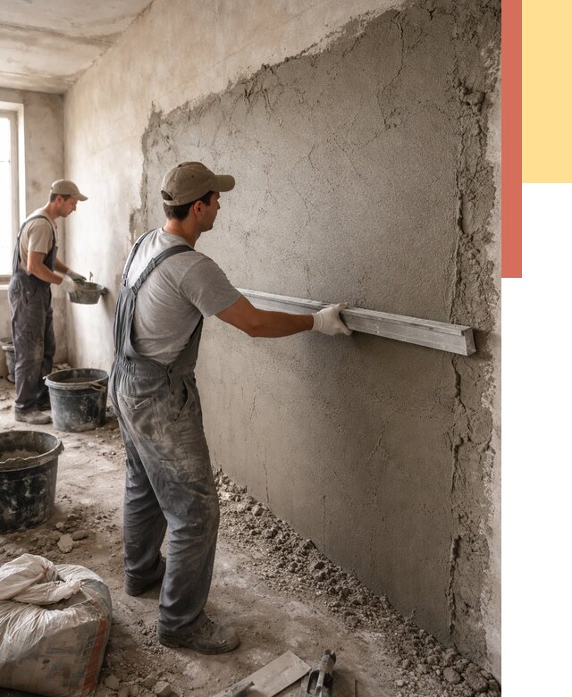 Цементная штукатурка стен в Сергиевом Посаде от 4605 руб/м2 — быстро и недорого | ОТДЕЛОЧНИК-Сгп