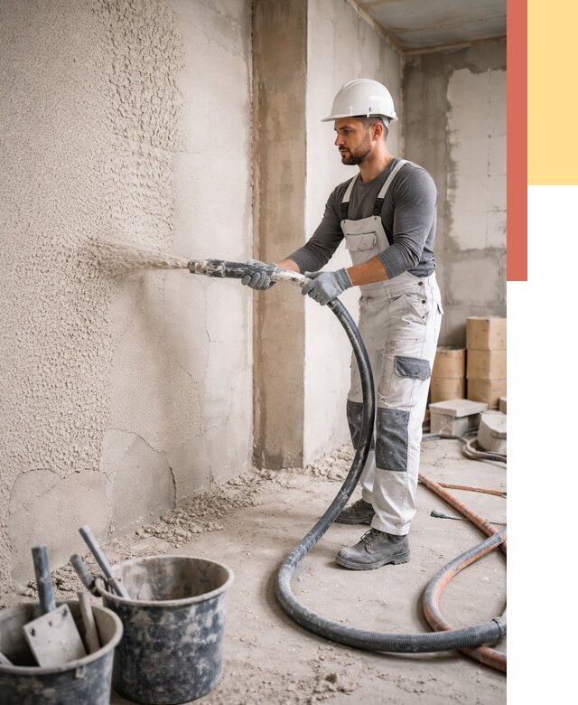 Машинная штукатурка стен в Сергиевом Посаде под ключ от 6652 руб./м2 | ОТДЕЛОЧНИК-Сгп