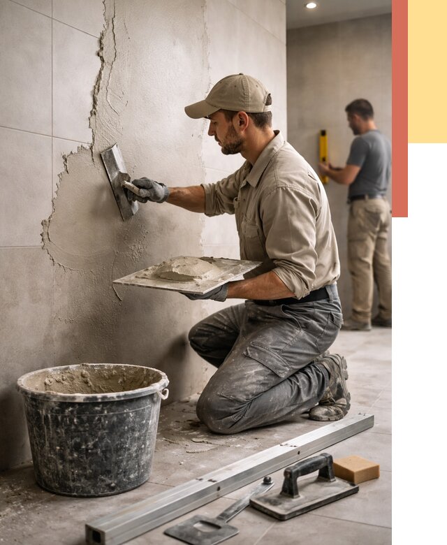 Штукатурка стен в ванной в Сергиевом Посаде от 4605 руб./м² — выравнивание под ключ | ОТДЕЛОЧНИК-Сгп