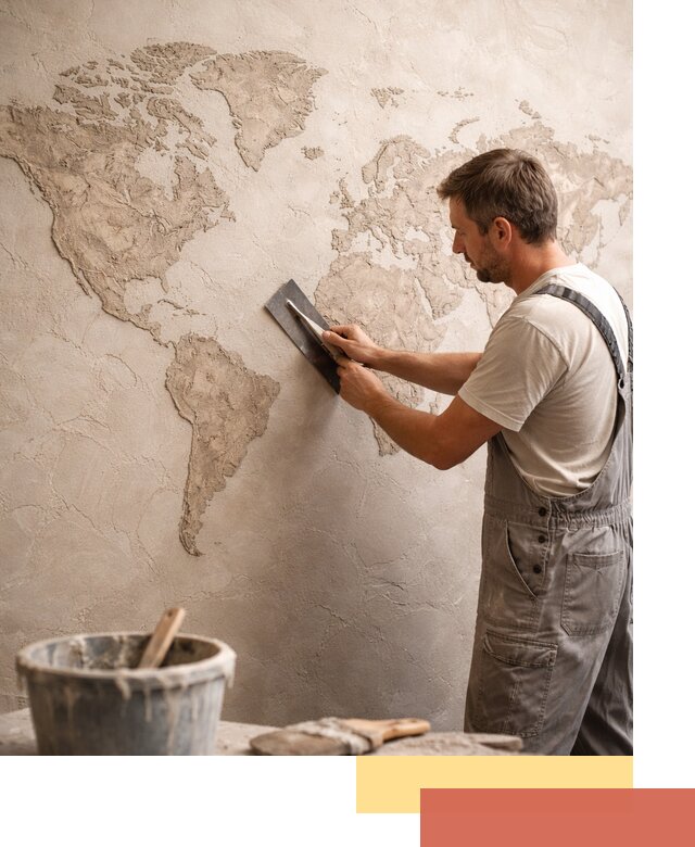 Декоративная штукатурка «Карта мира» под ключ в Сергиевом Посаде