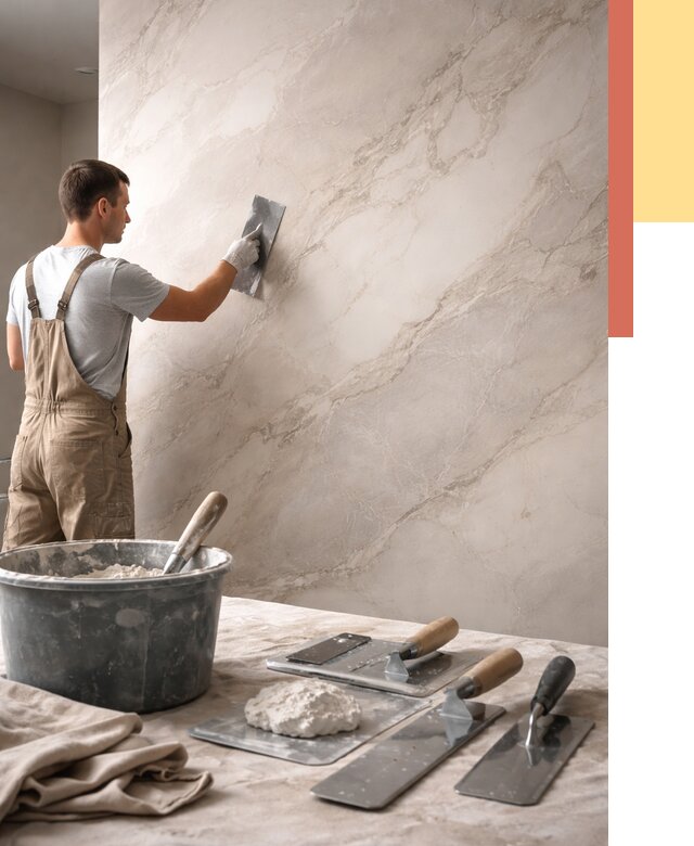 Декоративная штукатурка под мрамор в Сергиевом Посаде от 2866 руб./м² — быстро и недорого | ОТДЕЛОЧНИК-Сгп