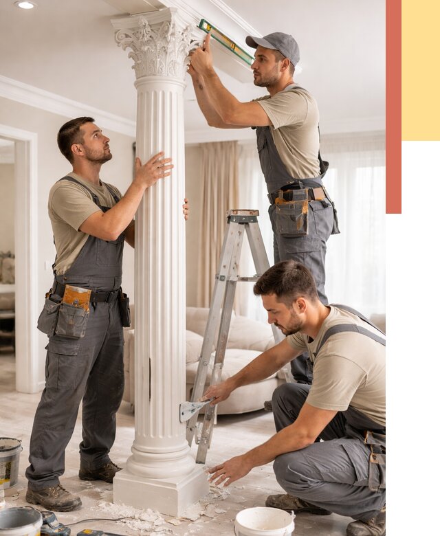 Установка декоративных колонн в Сергиевом Посаде от 12281 руб. под ключ | ОТДЕЛОЧНИК-Сгп