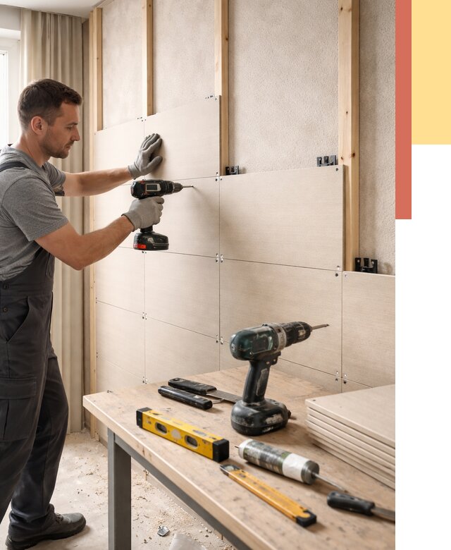 Монтаж МДФ панелей на стены в Сергиевом Посаде от 1279 руб. под ключ | ОТДЕЛОЧНИК-Сгп