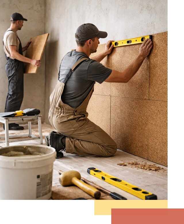 Монтаж пробковых панелей на стены в Сергиевом Посаде быстро и качественно