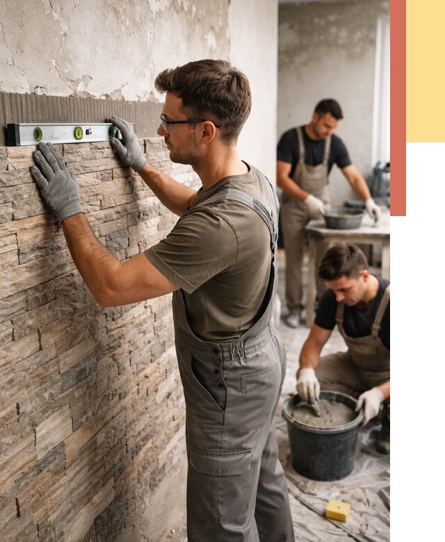 Монтаж искусственного камня в Сергиевом Посаде от 4605 руб. под ключ | ОТДЕЛОЧНИК-Сгп