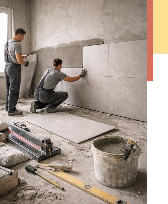 Облицовка стен керамогранитом в Сергиевом Посаде от 4298 руб./м² — услуги под ключ | ОТДЕЛОЧНИК-Сгп