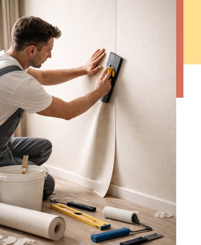 Поклейка виниловых обоев в Сергиевом Посаде от 4605 руб. | Быстро и недорого — ОТДЕЛОЧНИК-Сгп