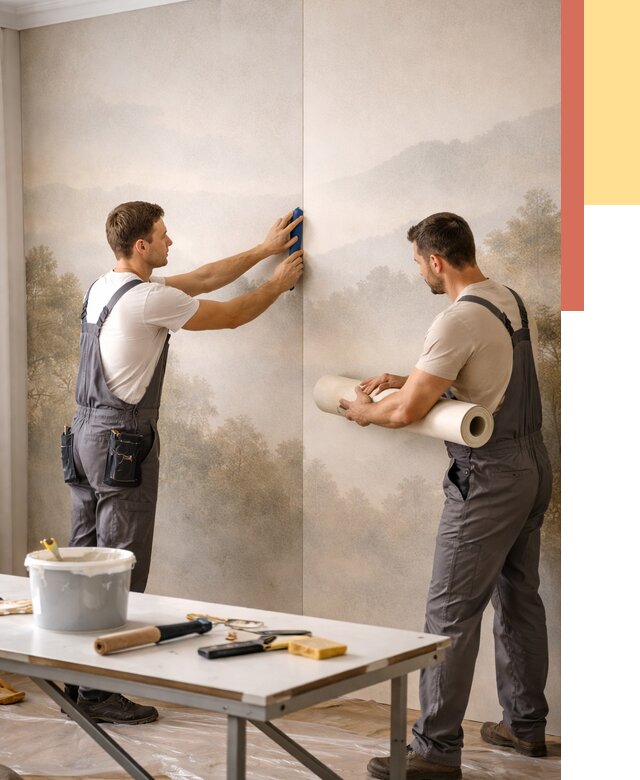 Поклейка фотообоев в Сергиевом Посаде от 8699 руб/м² — быстро и недорого | ОТДЕЛОЧНИК-Сгп