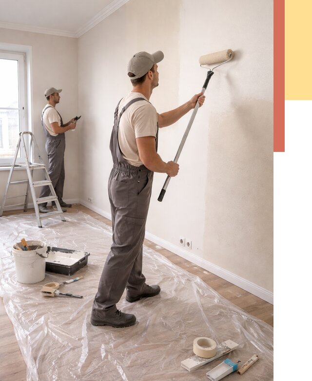 Покраска стен акриловой краской в Сергиевом Посаде от 3582 руб./м² — быстро и недорого | ОТДЕЛОЧНИК-Сгп