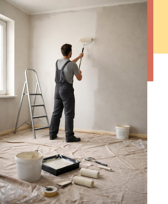 Покраска стен моющейся краской в Сергиевом Посаде от 358 руб./м² — быстро и недорого | ОТДЕЛОЧНИК-Сгп