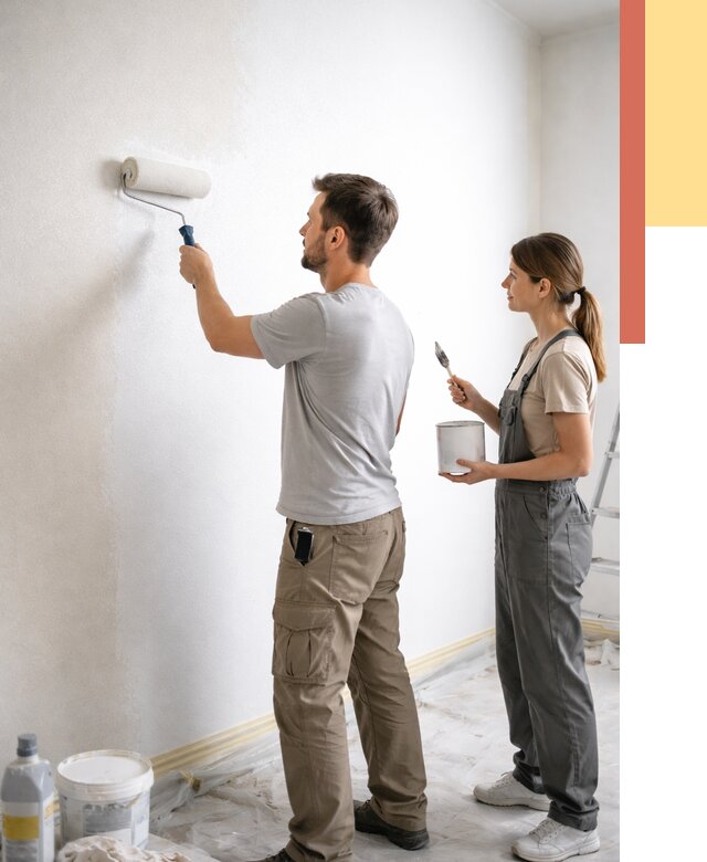 Окраска стен по стеклохолсту в Сергиевом Посаде от 4605 руб/м² под ключ | ОТДЕЛОЧНИК-Сгп