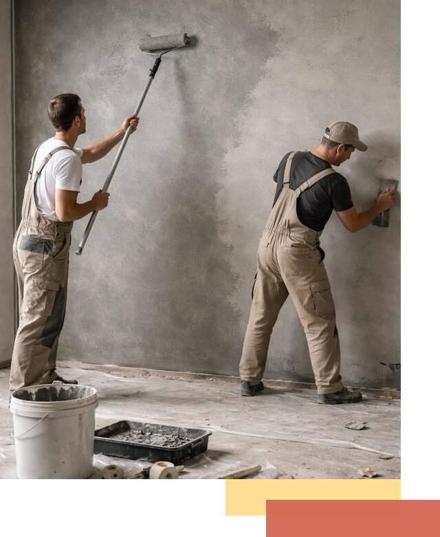 Покраска стен под бетон в Сергиевом Посаде профессионально и недорого