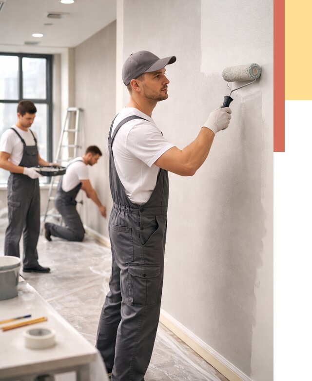 Покраска стен в офисе в Сергиевом Посаде от 8699 руб. — быстро и недорого | ОТДЕЛОЧНИК-Сгп