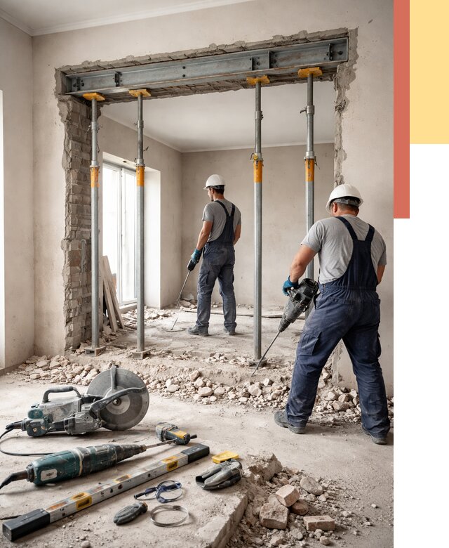 Прорезка проема в стене в Сергиевом Посаде от 4605 руб. — быстро и недорого | ОТДЕЛОЧНИК-Сгп