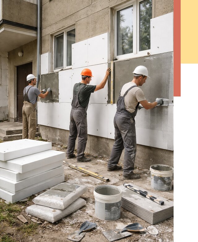 Утепление стен пенопластом в Сергиевом Посаде от 1791 руб. — недорого и под ключ | ОТДЕЛОЧНИК-Сгп