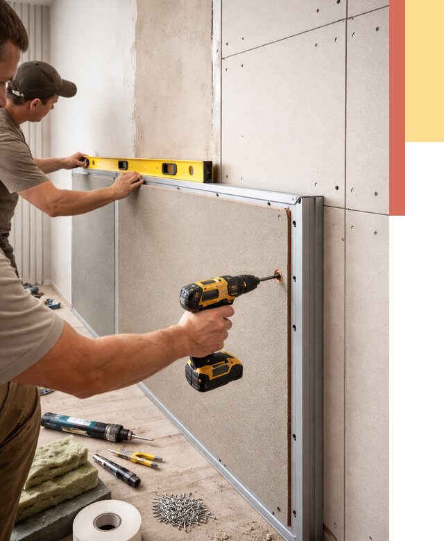 Шумоизоляция стен панелями ЗИПС в Сергиевом Посаде от 2251 руб./м² под ключ | ОТДЕЛОЧНИК-Сгп