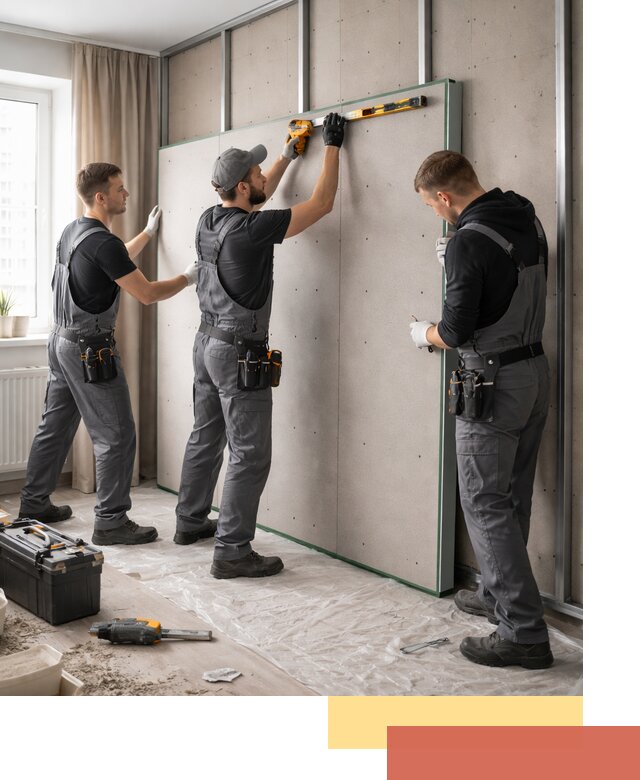 Шумоизоляция стен панелями ЗИПС в Сергиевом Посаде для жилых и коммерческих помещений