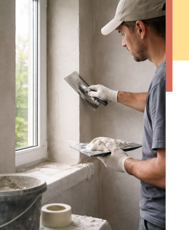 Штукатурка откосов в Сергиевом Посаде от 4605 руб/м² — услуги и выравнивание под ключ | ОТДЕЛОЧНИК-Сгп