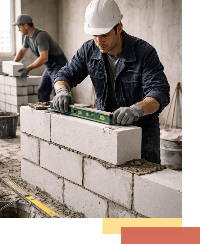 Кладка перегородок из пеноблока под ключ в Сергиевом Посаде