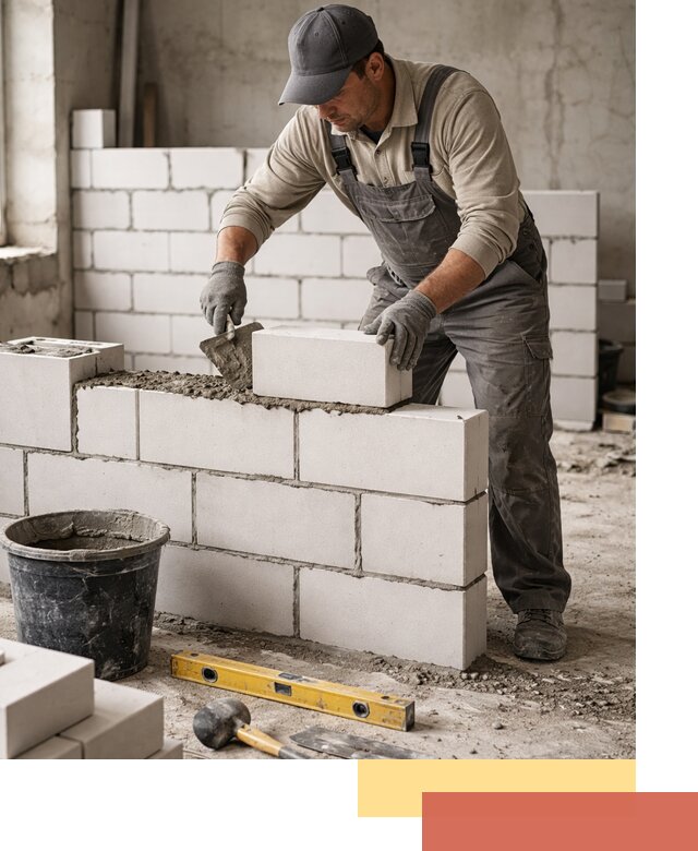 Кладка перегородок из силикатного блока в Сергиевом Посаде