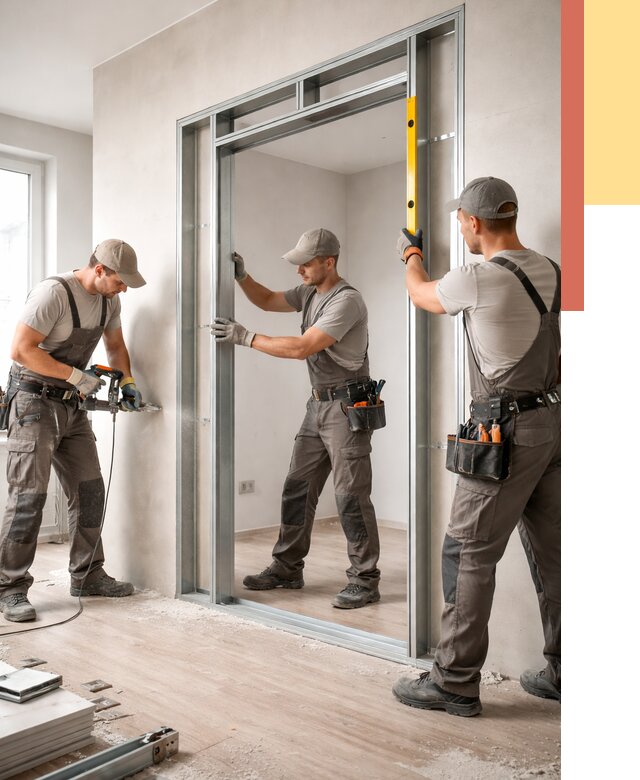 Устройство дверного проема в перегородке в Сергиевом Посаде от 4605 руб. под ключ | ОТДЕЛОЧНИК-Сгп