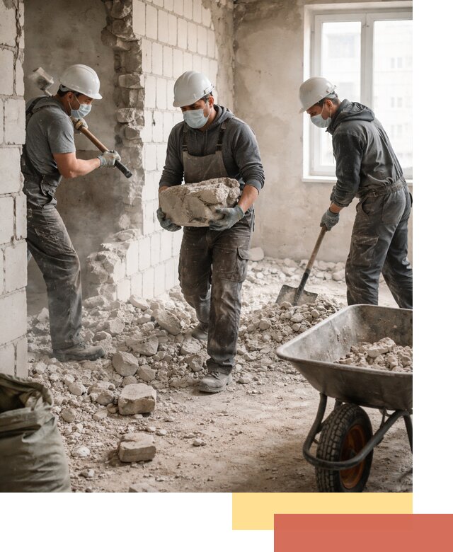 Демонтаж блочных перегородок в Сергиевом Посаде быстро и аккуратно