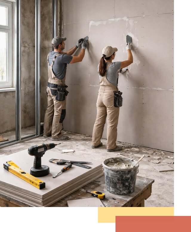 Монтаж двухслойной перегородки из гипсокартона в Сергиевом Посаде