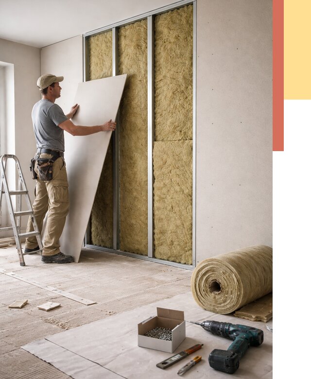 Перегородка из гипсокартона с шумоизоляцией в Сергиевом Посаде от 3193 руб. | ОТДЕЛОЧНИК-Сгп