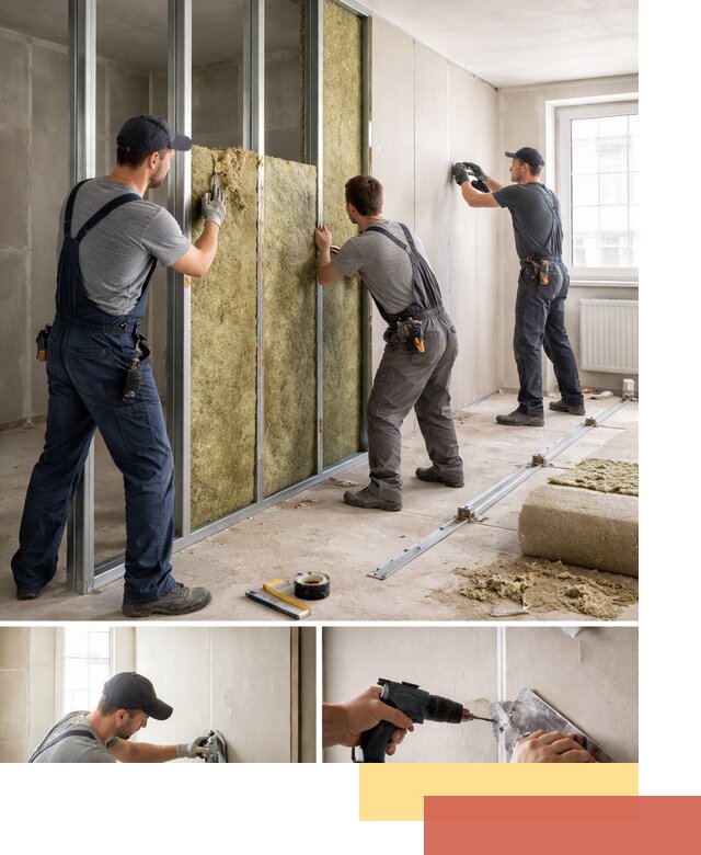 Перегородка из гипсокартона с шумоизоляцией в Сергиевом Посаде — монтаж под ключ