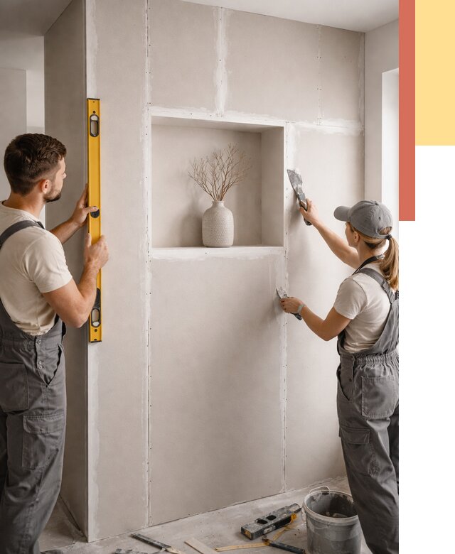 Перегородка из гипсокартона с нишей в Сергиевом Посаде от 3326 руб. под ключ | ОТДЕЛОЧНИК-Сгп