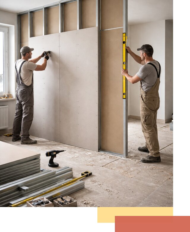 Зонирующая перегородка из гипсокартона под ключ в Сергиевом Посаде