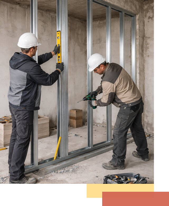 Монтаж каркаса перегородки из профиля в Сергиевом Посаде