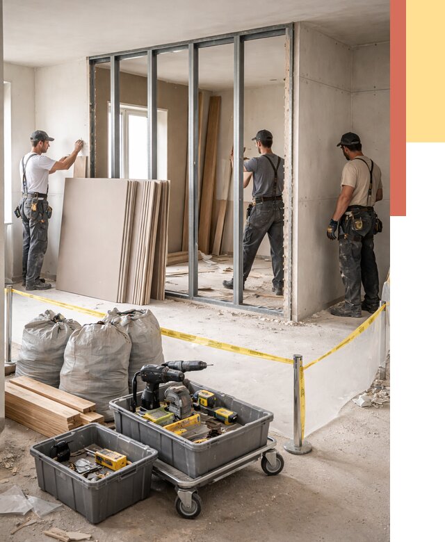 Перенос гипсокартонной перегородки в Сергиевом Посаде под ключ от 4605 руб. | Демонтаж и монтаж – ОТДЕЛОЧНИК-Сгп