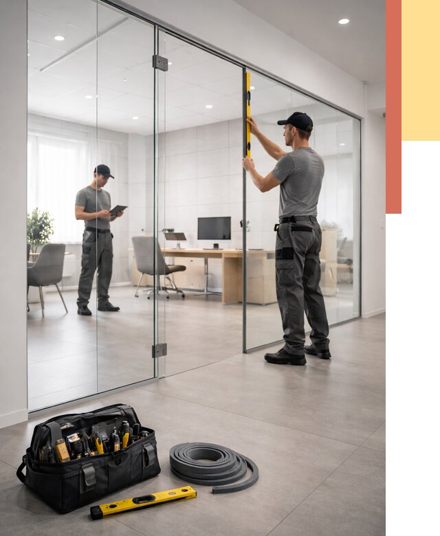 Цельностеклянные перегородки под ключ в Сергиевом Посаде от 9722 руб. — монтаж и цены | ОТДЕЛОЧНИК-Сгп