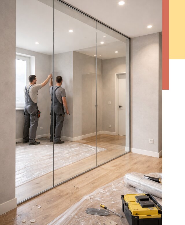 Безрамные стеклянные перегородки в Сергиевом Посаде — монтаж от 9722 руб. | ОТДЕЛОЧНИК-Сгп