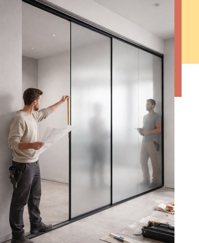 Матовые стеклянные перегородки в Сергиевом Посаде от 8699 руб. — монтаж и установка | ОТДЕЛОЧНИК-Сгп