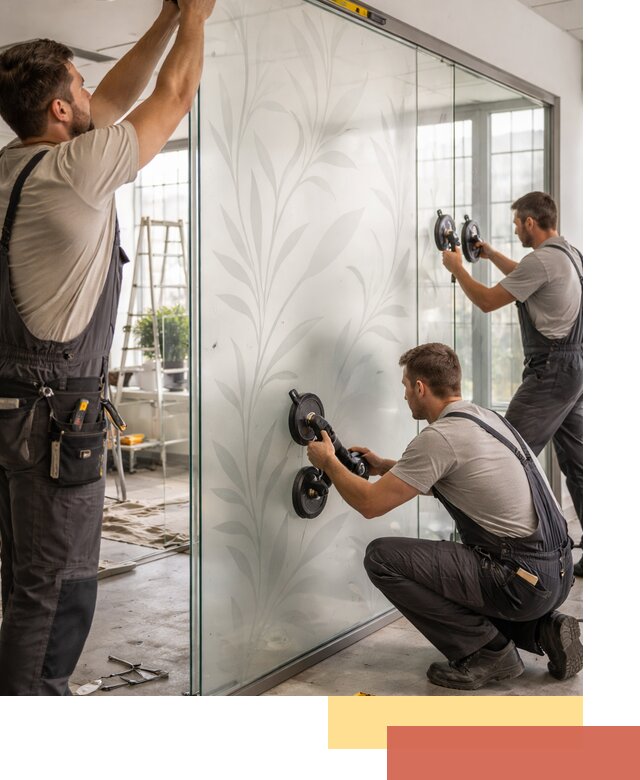 Стеклянные перегородки с рисунком на заказ в Сергиевом Посаде