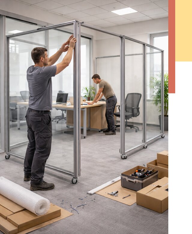 Мобильные офисные перегородки в Сергиевом Посаде от 12793 руб. — установка под ключ | ОТДЕЛОЧНИК-Сгп