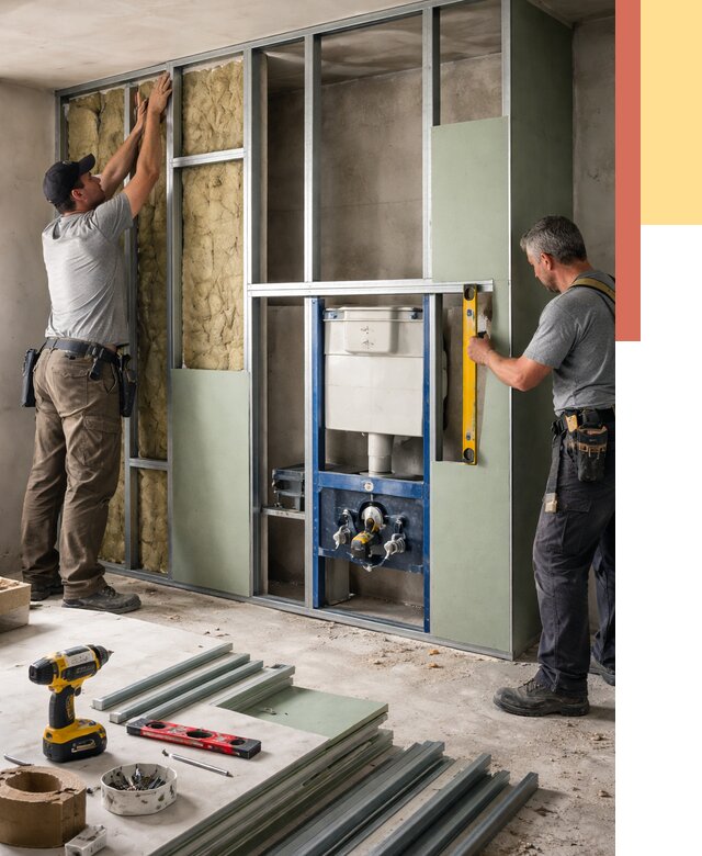 Установка сантехнических перегородок в Сергиевом Посаде от 8699 руб. | ОТДЕЛОЧНИК-Сгп