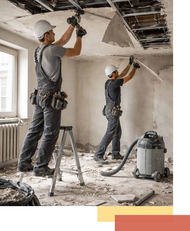 Демонтаж гипсокартонного потолка в Сергиевом Посаде быстро и аккуратно