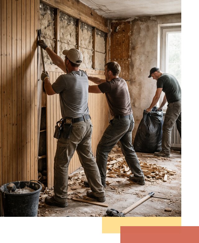 Демонтаж вагонки и вывоз материалов в Сергиевом Посаде