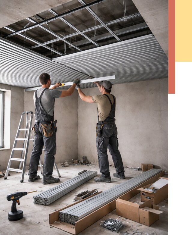 Монтаж реечного потолка в Сергиевом Посаде от 4605 руб. под ключ | ОТДЕЛОЧНИК-Сгп