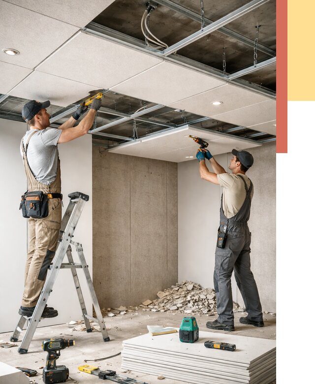 Монтаж акустического потолка в Сергиевом Посаде от 6652 руб/м2 — быстро и недорого | ОТДЕЛОЧНИК-Сгп